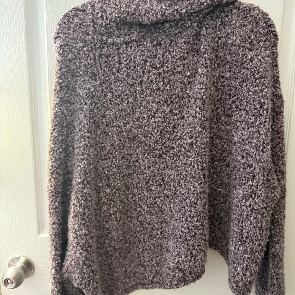 Free People Cozy Women's Sweater in Heathered Gray/purple - Picture 6 of 8